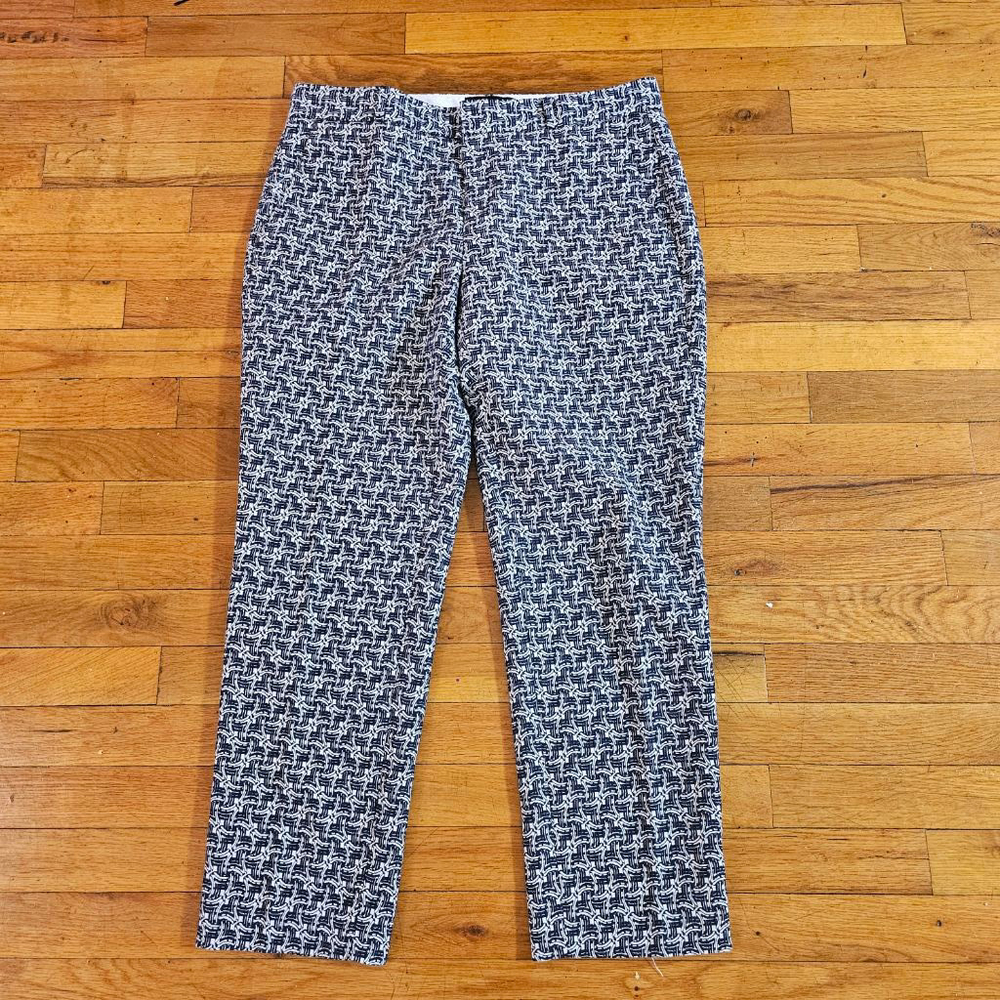Banana Republic Avery Ankle Pants Navy White Pattern Size 8